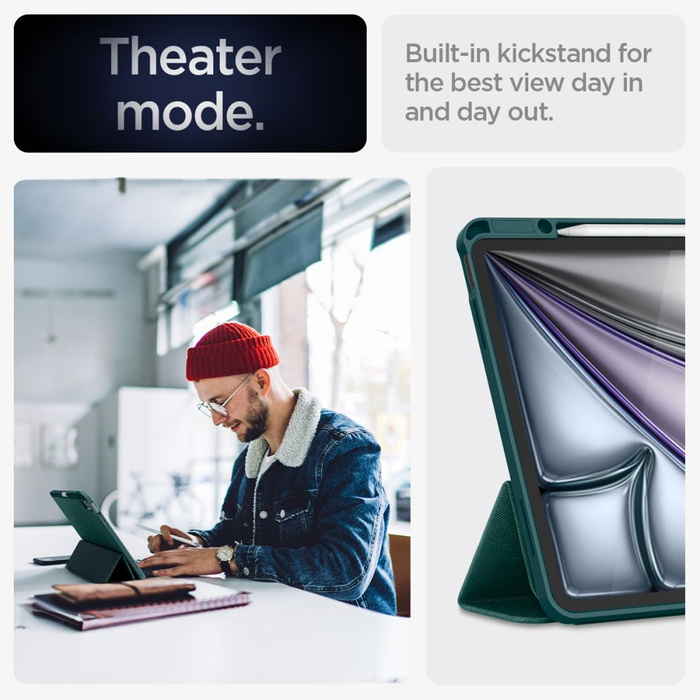 ETUI SPIGEN URBAN FIT IPAD AIR 13 2024 MIDNIGHT GREEN