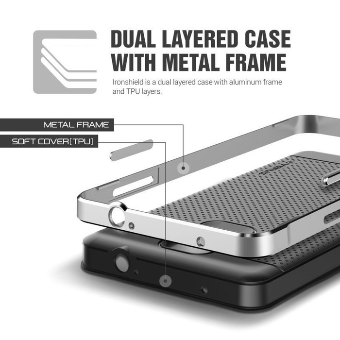 Etui Samsung Galaxy Note 4 VERUS Iron Shield Silver Jak Spigen SGP Pokrowiec