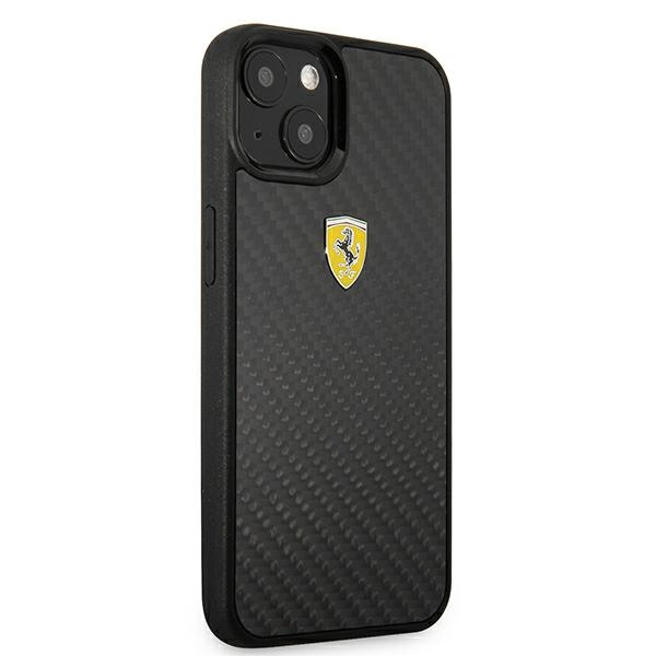 Etui FERRARI Apple iPhone 13 Mini On Track Real Carbon Czarny Hardcase