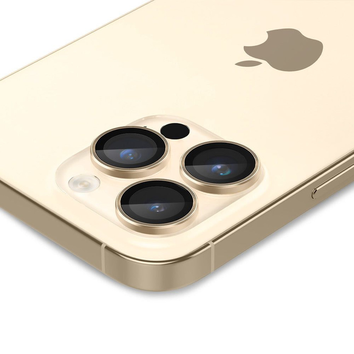 OSŁONA APARATU SPIGEN IPHONE 14 PRO / 14 PRO MAX OPTIK.TR ”EZ FIT” 2-PACK GOLD
