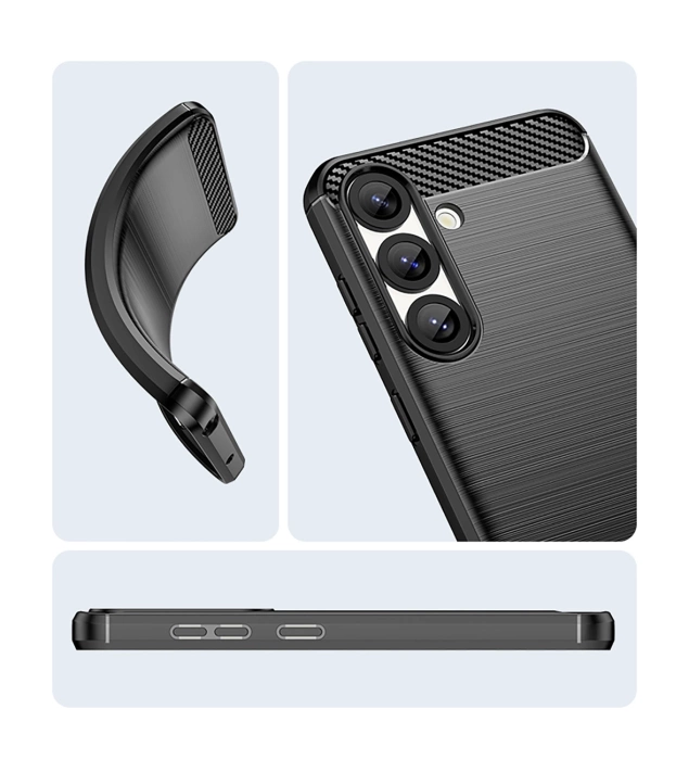 Etui silikonowe Carbon Case na iPhone 16e - czarne
