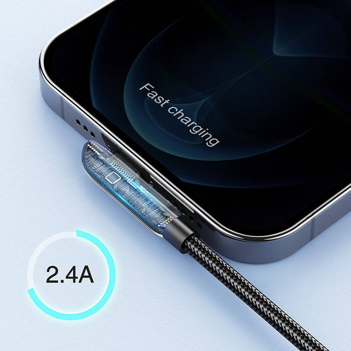 Joyroom gamingowy kabel USB - Lightning do ładowania / transmisji danych 2,4A 1,2m srebrny (S-1230K3)