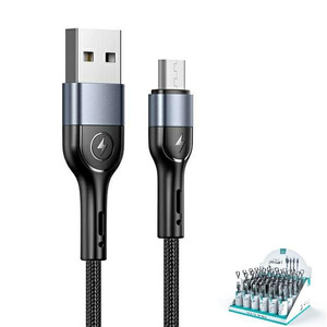 USAMS Kabel pleciony U55 2A micro USB1szt. for set U55 czarny/black 1m SJ450ZJ01 (US-SJ450) SJ450USBSG01