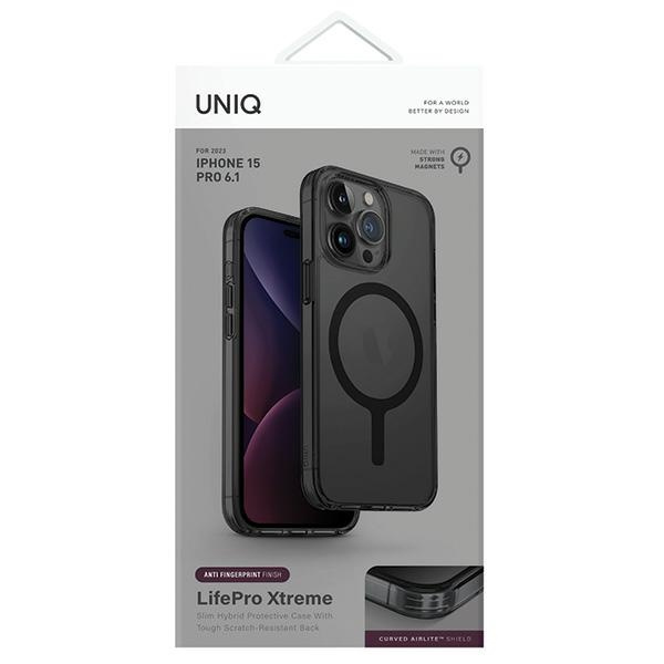 Etui UNIQ etui LifePro Xtreme iPhone 15 Pro 6.1" Magclick Charging szary/frost smoke Case