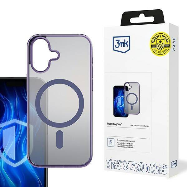 Etui 3MK Frosty MagCase iPhone 16 Plus fioletowy/purple