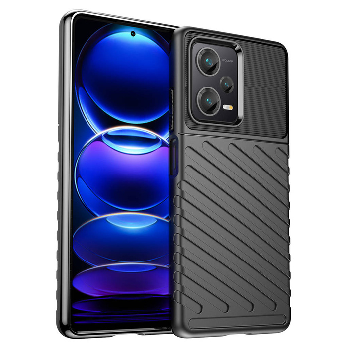 Etui Thunder Case etui do Xiaomi Redmi Note 12 Pro+ silikonowy pancerny pokrowiec czarne Case