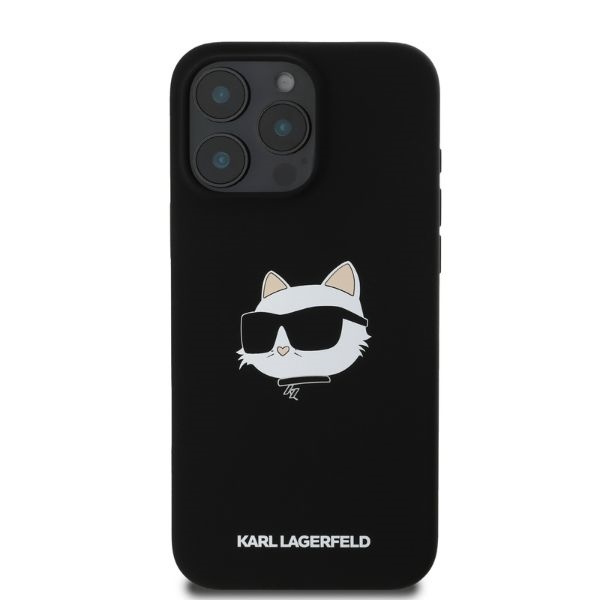 Etui Karl Lagerfeld iPhone 16 Pro Max czarny/black HC MagSafe Sil Choupette Head Print