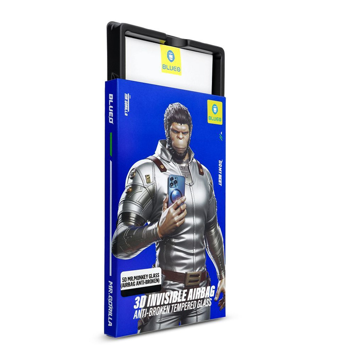 Szkło Hartowane 5D Mr. Monkey Glass - Apple iPhone 14 Pro Max czarny (Airbag Anti-broken)