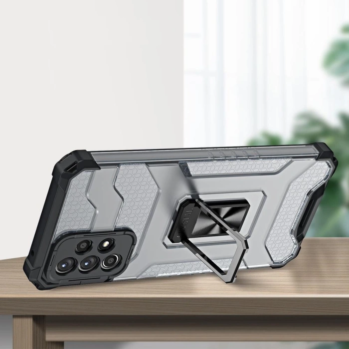 Crystal Ring Case pancerne hybrydowe etui pokrowiec + magnetyczny uchwyt Samsung Galaxy A13 5G czarny