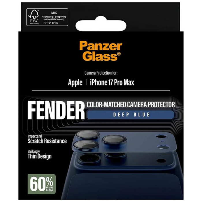Szkło hartowane na obiektyw PanzerGlass  Fender Camera Protector do iPhone 17 Pro Max niebieski