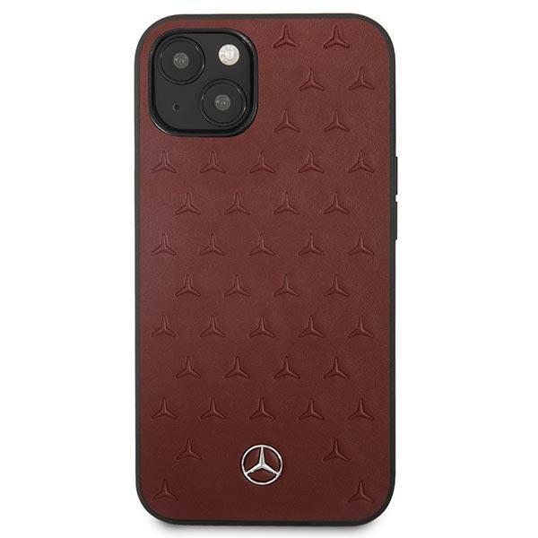 Etui MERCEDES Apple iPhone 13 Leather Stars Pattern Czerwony Hardcase