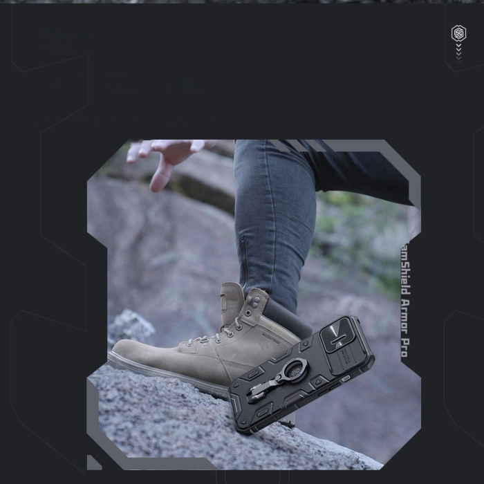 Nillkin CamShield Armor Pro Magnetic Case etui iPhone 14 Pro magnetyczny pokrowiec MagSafe z osłoną na aparat czarne