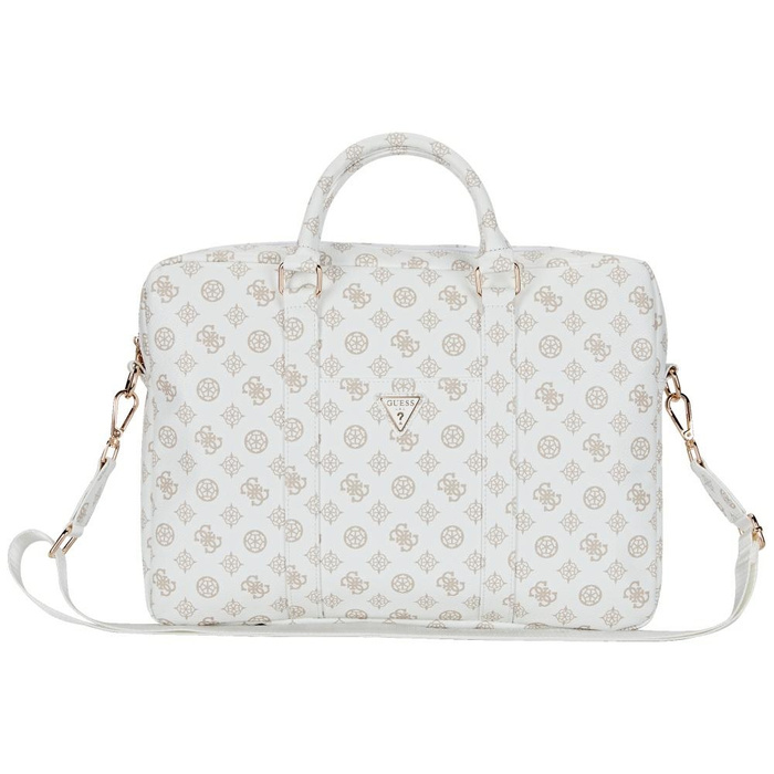 Torba Guess 4G Peony Front Pocket Zipper Triangle Logo 16" biały