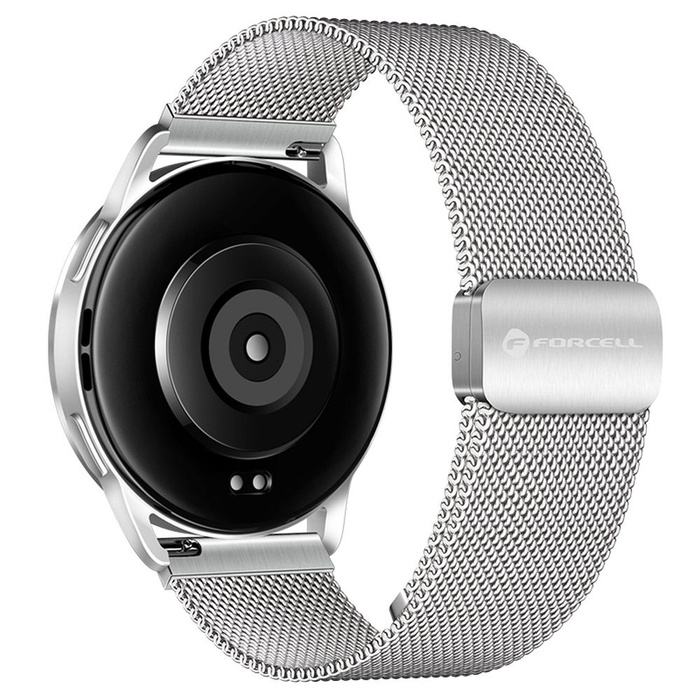 Pasek do Samsung Galaxy Watch Forcell F-Design FS11 magnetyczny stal 20 mm srebrny