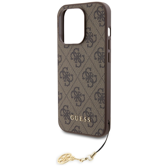 Etui Guess GUHCP15LGF4GBR iPhone 15 Pro 6.1" brązowy/brown hardcase 4G Charms Collection Case