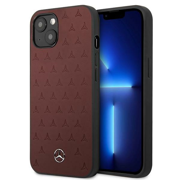 Etui MERCEDES Apple iPhone 13 Leather Stars Pattern Czerwony Hardcase