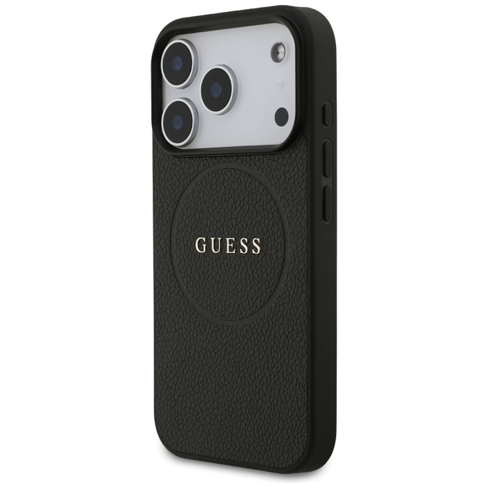 Etui Guess Grained Ring MagSafe do       iPhone 17 Pro czarny
