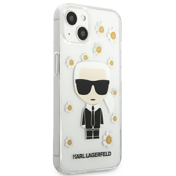 Etui KARL LAGERFELD Apple iPhone 13 Mini Flower Ikonik Karl Bezbarwny Case