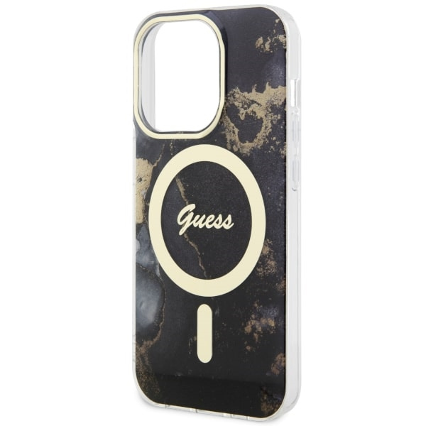 Etui Guess GUHMP14XHTMRSK iPhone 14 Pro Max 6.7" czarny/black hardcase Golden Marble MagSafe Case