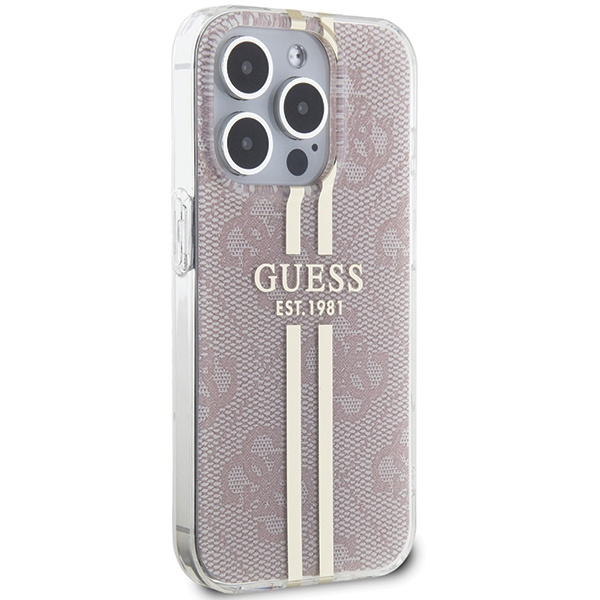 Etui Guess GUHCP15LH4PSEGP iPhone 15 Pro 6.1" różowy/pink hardcase IML 4G Gold Stripe Case