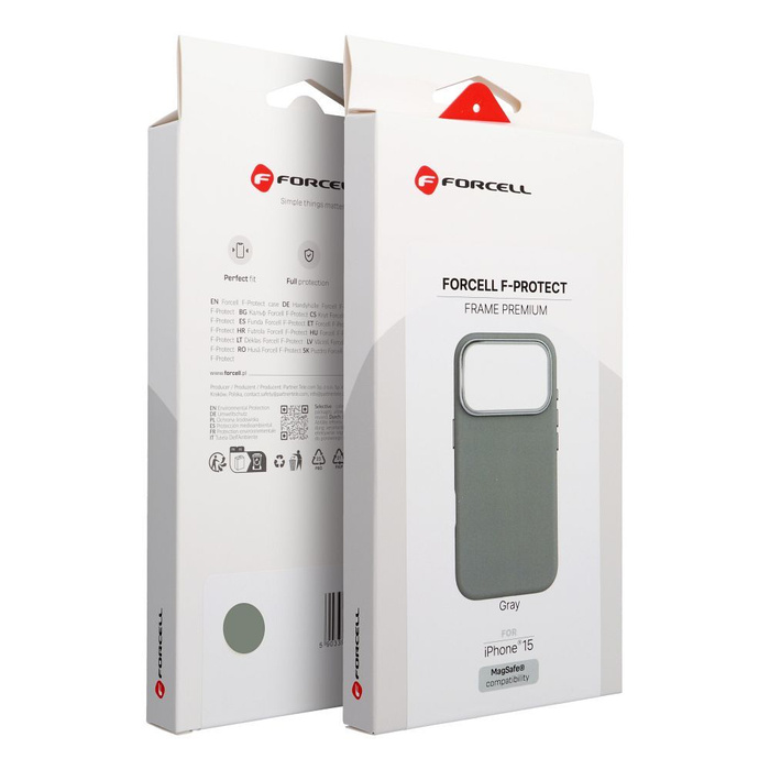 Etui na iPhone 15 Forcell F-Protect Frame Premium zgodny z MagSafe szary 0INT