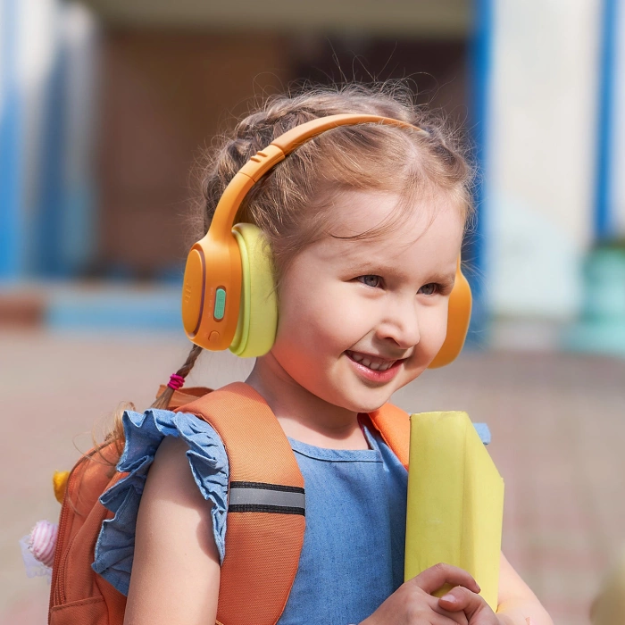 Słuchawki bezprzewodowe Tronsmart KH03 z ANC, dla dzieci, bezpieczne - pomarańczowe