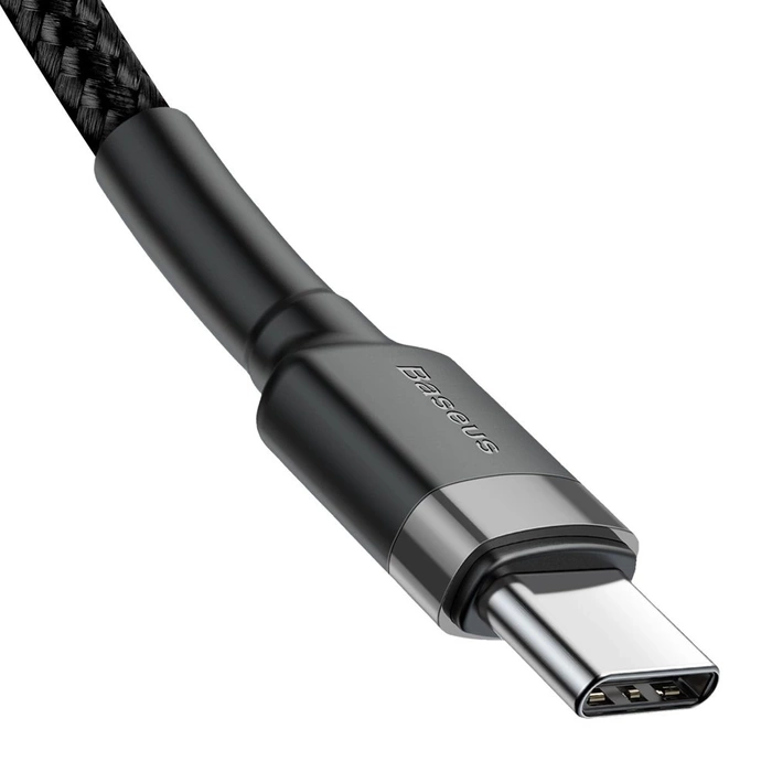 Kabel Baseus CATKLF-GG1 USB-C - USB-C PD QC 60W 3A 480Mb/s 1m - czarno-szary