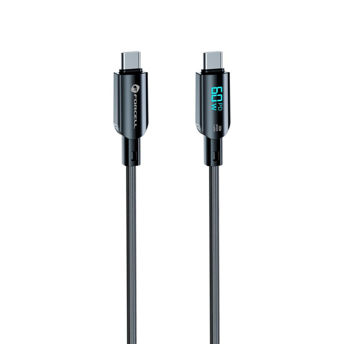 Kabel USB C do USB C Forcell F-Energy QC4.0 PD 3A 60W Digital 1,2 m C274 czarny