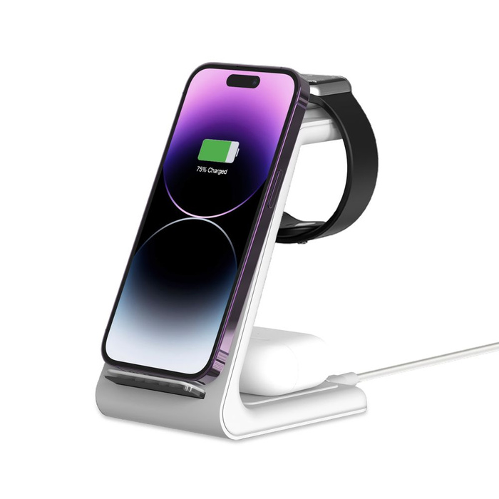 Ładowarka TECH-PROTECT A8 3IN1 WIRELESS CHARGER WHITE