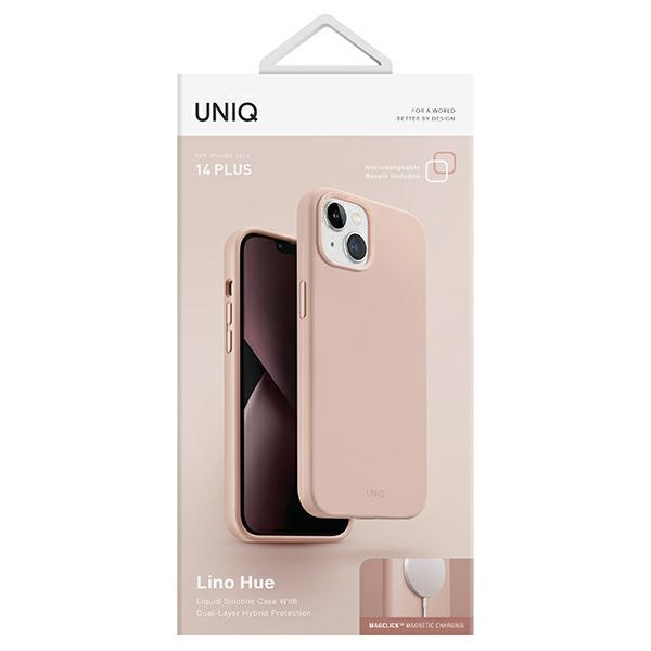 UNIQ etui Lino Hue iPhone 14 Plus 6,7" Magclick Charging różowy/blush pink