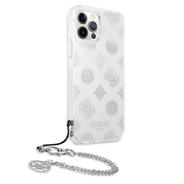 Etui GUESS Apple iPhone 12 Pro Max Peony Chain Collection Srebrny Hardcase