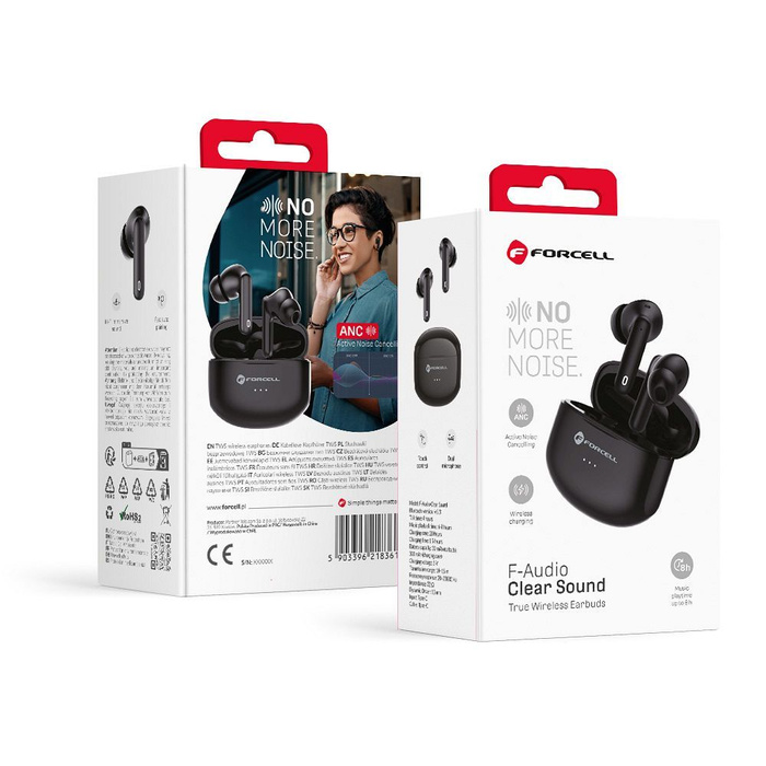 Słuchawki bezprzewodowe douszne Forcell F-Audio Clear Sound TWS czarne