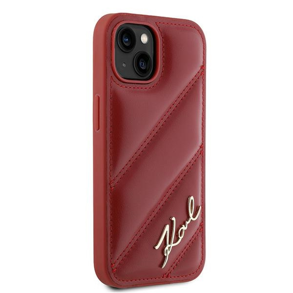 Karl Lagerfeld KLHCP15SPQDSMGR iPhone 15 / 14 / 13 6.1" czerwony/red hardcase Diagonal Quilted Script