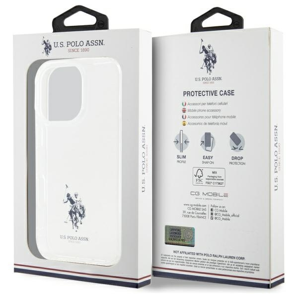 US Polo USHCP15XUSMT iPhone 15 Pro Max    6.7" przezroczysty/transparent IML Printed Double Horse Logo