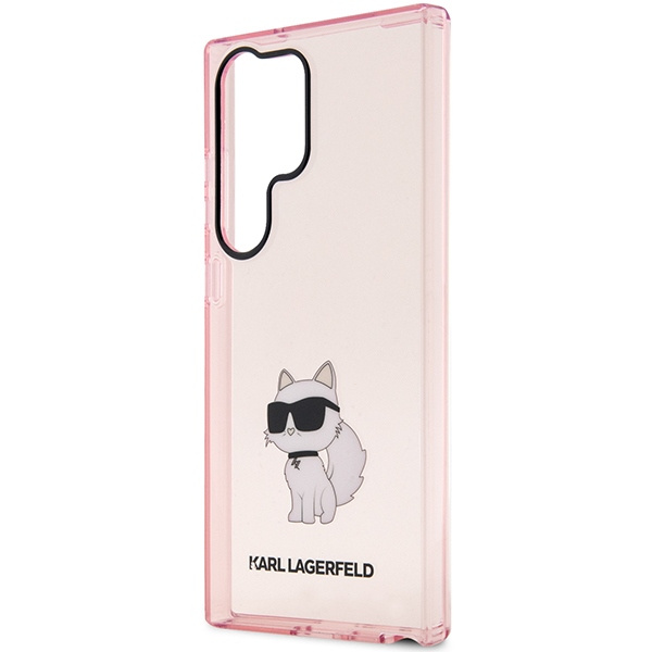 Etui Karl Lagerfeld Klhcs23lhnchtcp S23 Ultra S918 Różowy/pink Hardcase Ikonik Choupette Case