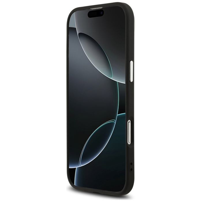 Etui Guess Glitter Triangle Logo MagSafe do iPhone 17 Air czarny