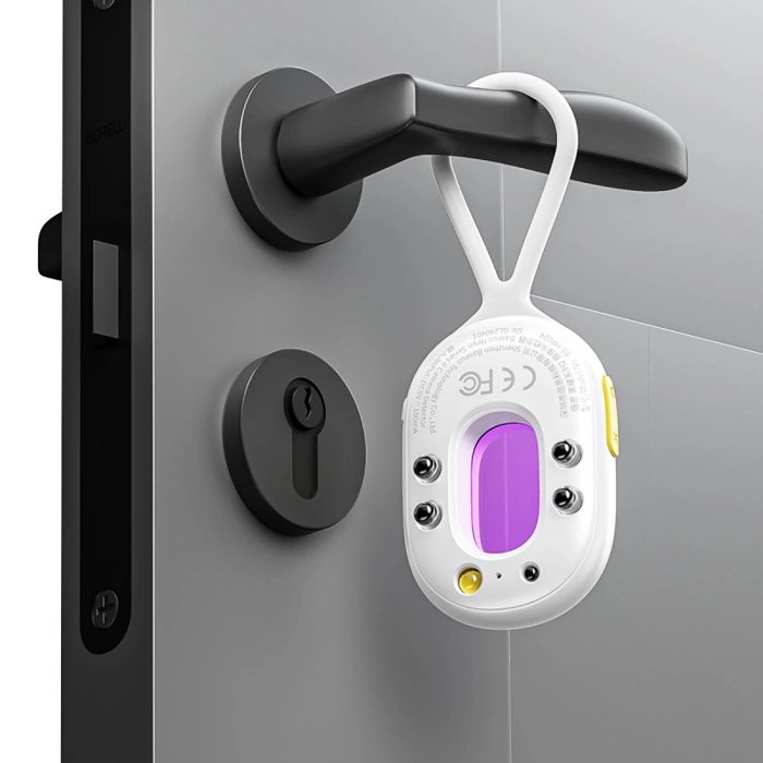 Wykrywacz ukrytych kamer Baseus Heyo Series II z alarmem i mini latarką + kabel Baseus Simple USB-A - USB-C – biały