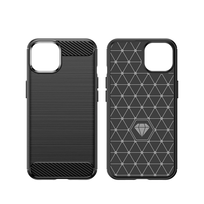 Carbon Case etui iPhone 14 elastyczny żelowy pokrowiec na tył plecki niebieski