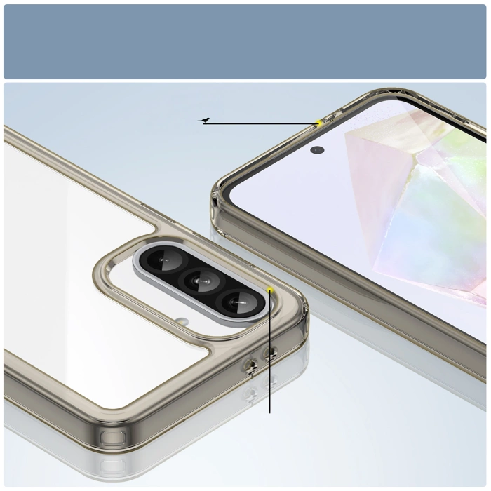 Etui Outer Space Case do Samsung Galaxy A56 pokrowiec z elastyczną ramką - półprzezroczyste, czarne