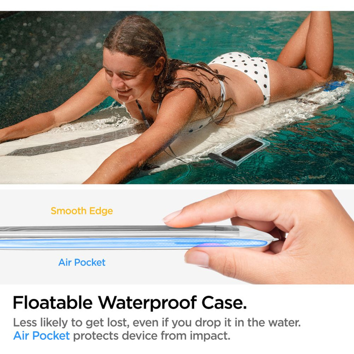 Etui Spigen A610 Wodoodporne Uniwersalne WATERPROOF FLOAT CASE 2-PACK CRYSTAL CLEAR