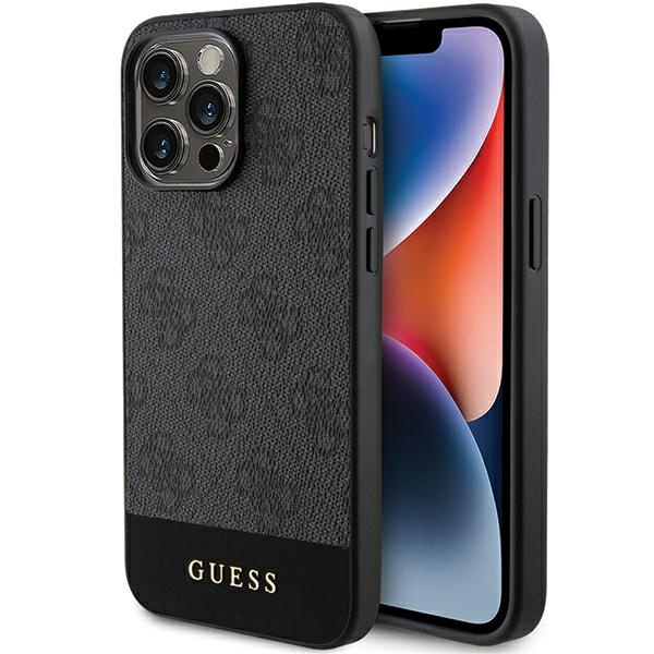 Etui Guess GUHCP15XG4GLGR iPhone 15 Pro Max 6.7" szary/grey hardcase 4G Stripe Collection Case