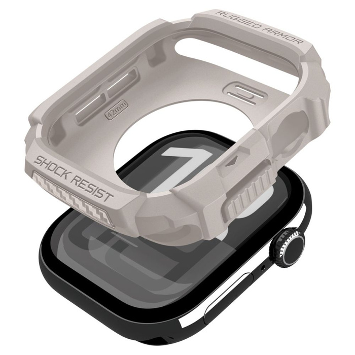 ETUI SPIGEN APPLE WATCH 10 / 11 (42 MM) RUGGED ARMOR V2 DUNE BEIGE