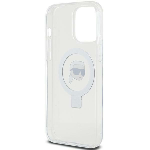 Etui Karl Lagerfeld KLHMP15XHMRSKHH iPhone 15 Pro Max 6.7" biały/white hardcase Ring Stand Karl Head MagSafe Case