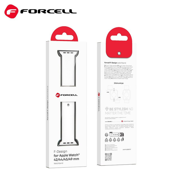 FORCELL F-DESIGN FA01 pasek do APPLE Watch 42 / 44 / 45 / 49 mm biały