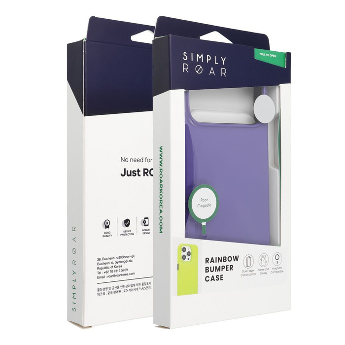 ROAR futerał RAINBOW BUMPER kompatybilny z MagSafe do SAMSUNG S26 Plus fioletowy