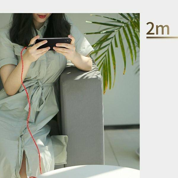 USAMS Kabel pleciony U41 Lightning/USB Fast Charge 2m czerwony/red SJ394USB02 (US-SJ394)