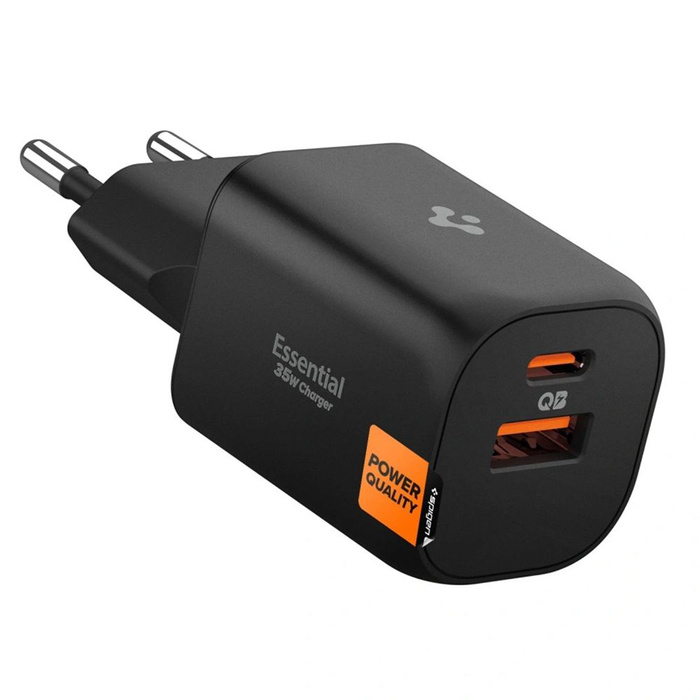 SPIGEN ESSENTIAL EE352EU 2-PORT NETWORK CHARGER 35W BLACK