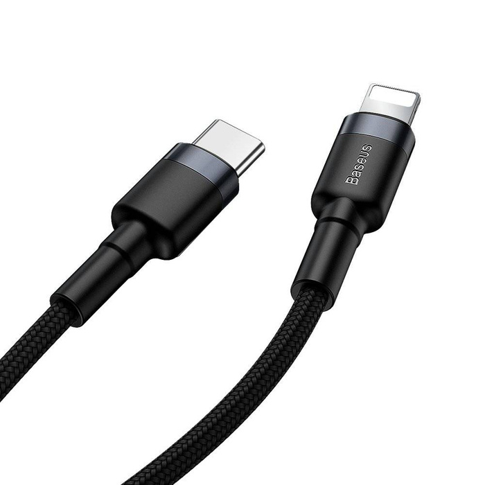 Kabel Baseus Cafule Lightning - USB-C 18W QC3.0 1m czarny-szary
