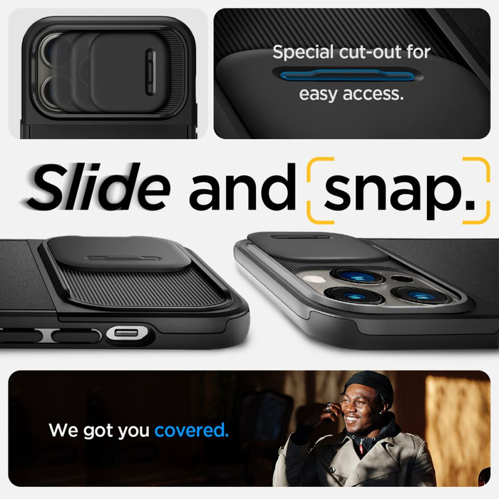 Etui Spigen iPhone 14 Pro Optik Armor Mag Magsafe Black