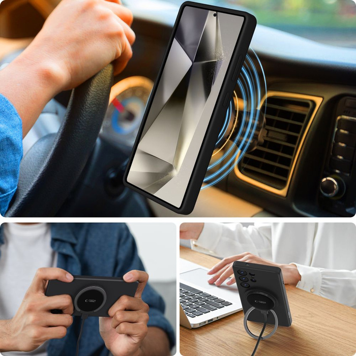 Etui TECH-PROTECT LIQUID SILICONE MAGSAFE GALAXY S25 ULTRA BLACK